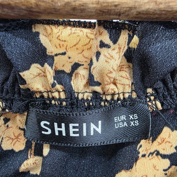 Off The Shoulder Blouse Yellow Floral Long Sleeve Top XS Boho cottagecore - Picture 6 of 13